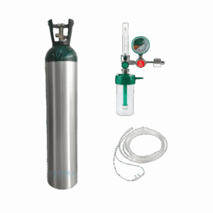Cilindro de Oxígeno M122 ( 3455L)+ Kit (Regulador Flujometro CHN, Vaso Humidificador y Canula)