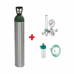 Cilindro de Oxígeno M150 ( 4248L)+ Kit (Regulador Flujometo , Vaso Humidificador y Canula )