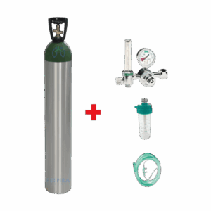 Cilindro de Oxígeno M150 ( 4248L)+ Kit (Regulador Flujometo Western USA, Vaso Humidificador y Canula )