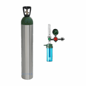 Cilindro de Oxígeno M150 ( 4248L)+ Kit (Regulador Flujometro CHN, Vaso Humidificador y Canula )