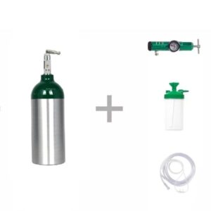 Cilindro de Oxígeno M150 ( 4248L)+ Kit (Regulador Flujometro CHN, Vaso Humidificador y Canula )