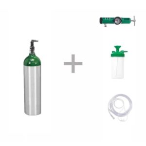 Cilindro de Oxígeno MD (425 L)+ Kit (Regulador Diss, Vaso Humidificador y Canula )